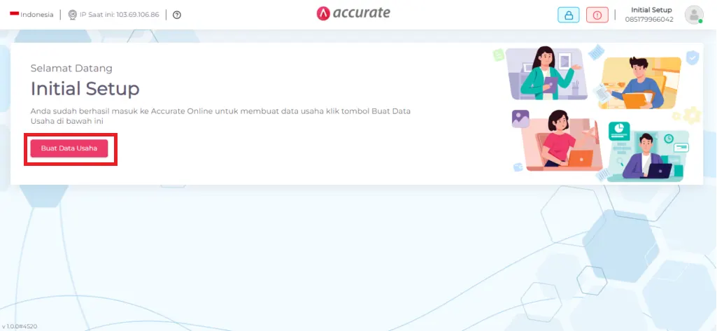 isi dan edit info data usaha Accurate Online